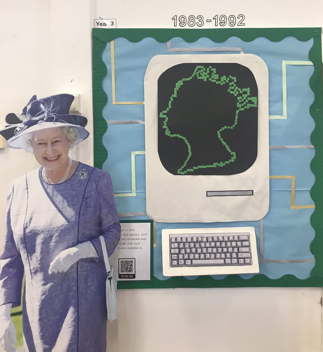 WindermerePS's tweet photo. Her Majesty loved these displays too…look out for more appearances around school over the coming weeks. https://t.co/qsr6uMy8mS