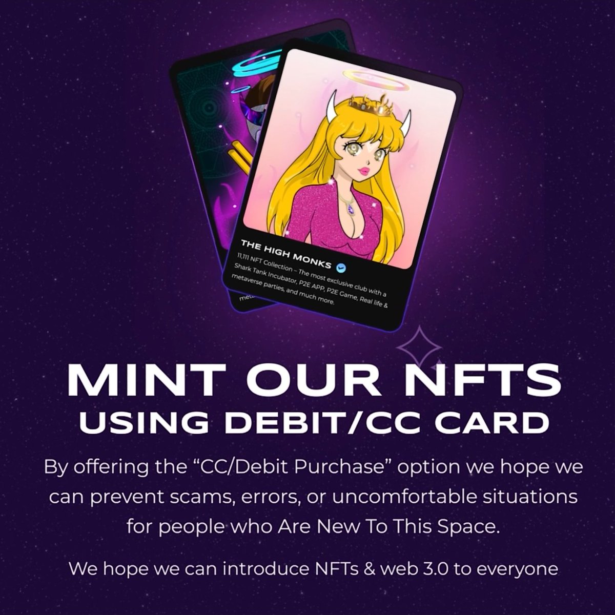 thehighmonks's tweet photo. 4X Industry First to Market & Our Launch! What makes us UNIQUE & #HIGHEST QUALITY COMMUNITY
NEW to #NFTs and you have no idea where to start but want to unlock your #StonersTemple benefits? We got you! We have integrated FIAT options into our smart contract.
#credit&debitcards https://t.co/vZIYi2Gayj