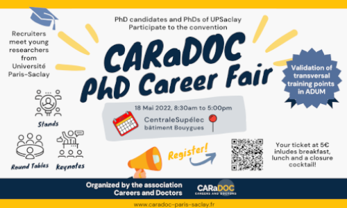 ABG_Asso's tweet photo. Retrouvez @ABG_Asso au @CARaDOCasso #PhD #Career #Fair le 18/05, en #présentiel à @centralesupelec. Rdv : 
- sur notre #stand ;
- à 9h15 > Keynote de présentation @ABG_Asso by @LaurenceFriteau ;
- à 9h55 > la table ronde "Les #compétences des #docteurs"
>> https://t.co/ymTF03KrYp https://t.co/HImhb11XIz