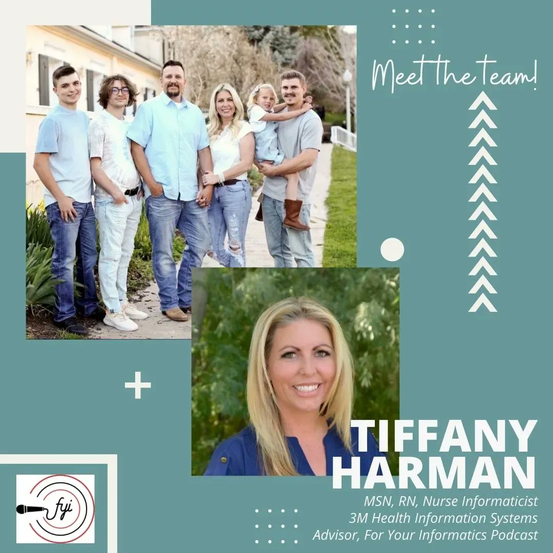 Meet the Team! <a href="/AMIAinformatics/">AMIA</a>' For Your Informatics Podcast introduces you to Tiffany Harman <a href="/HarmanTiffany/">Tiffany MSN</a>.  Tiffany is a nurse informaticist employed at 3M Health Information Systems and an advisor on the podcast team. Thanks, Tiffany! #HappyNursesWeek #NursingInformatics