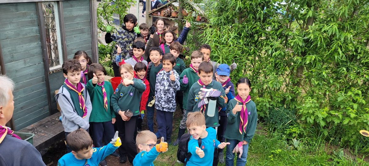 1stbeckenham's tweet photo. This week, the Cubs visited Dorset Road allotments for their gardening badge. The Cubs worked really hard to repair bug hotels and clearing out and repotting some flowers for the secret garden. Many thanks to Dorset Road allotments for our visit! https://t.co/W0XuVP9Nj7