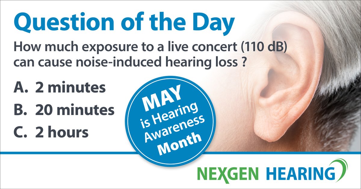 May is Hearing Awareness Month, so here is our next "Question of the Day" to test your knowledge! If you think you know the answer, add it to the comments below. We'll post the actual answer on Friday, so make sure to follow us to see if you've guessed correctly ✅.