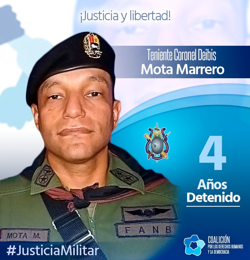 ONG denuncia que la Corte Marcial ratifica condena al teniente coronel Deibis Mota Marrero - Monitoreamos