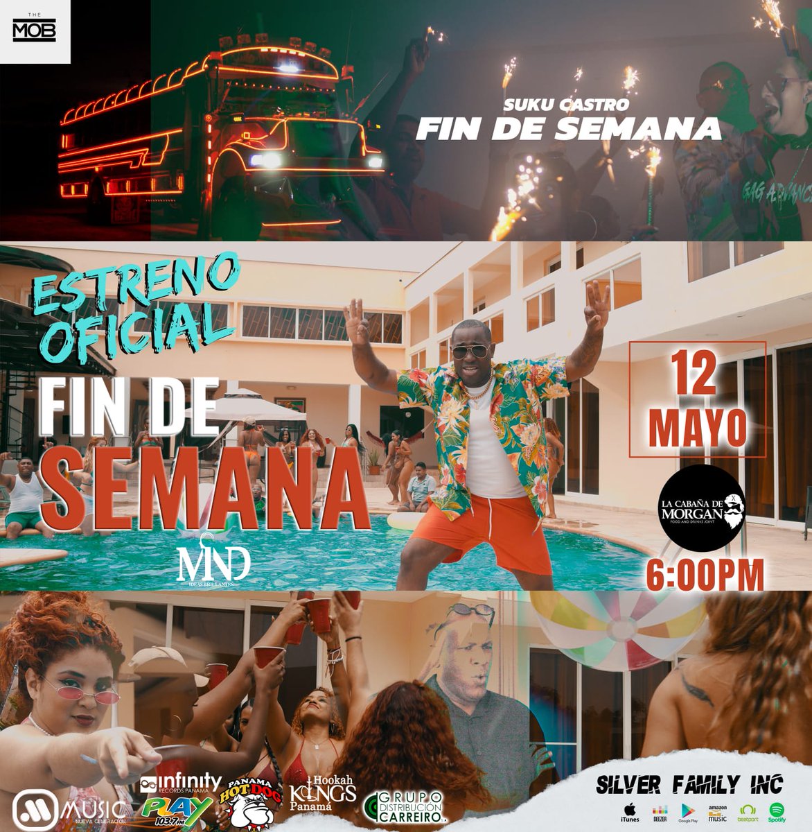 CastroSuku's tweet photo. Invitacion al lanzamiento de mi nuevo video
@sukucastro #FINDESEMANA 
Dia : Jueves 12 de Mayo 
Lugar : LA Cabaña De Morgan (detras de la estacion del tren el  crisol)
Hora : desde las 6:00 pm todos pueden ir es gratis, gracias por su apoyo https://t.co/nGnZLYULon