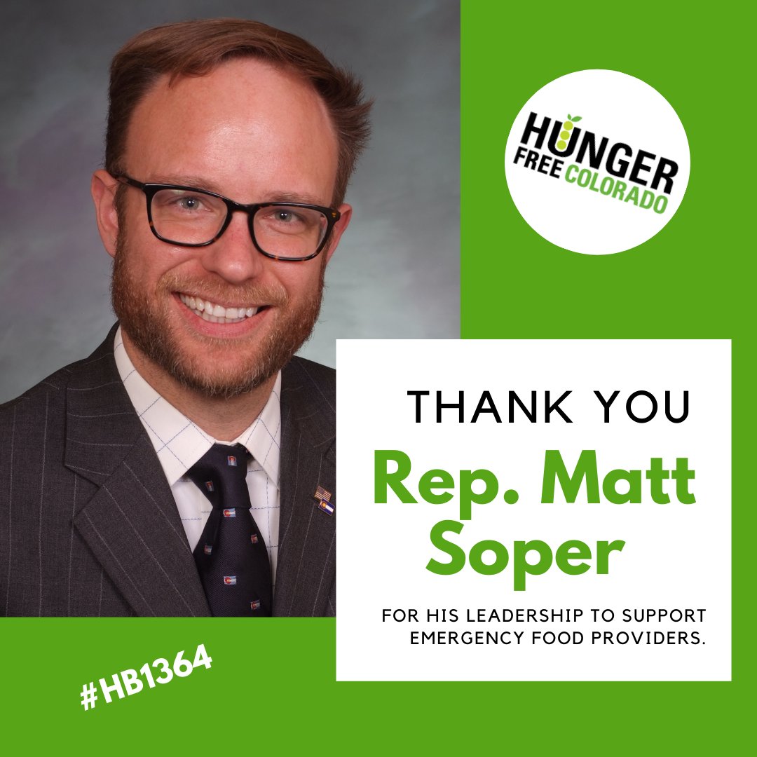 hungerfreeco's tweet photo. THANK YOU to Rep. Matt Soper - @sopermatthew - for his leadership to support emergency food providers.
So grateful for all of his hard work to pass #HB1364! #COleg https://t.co/DIVOuJzVEK