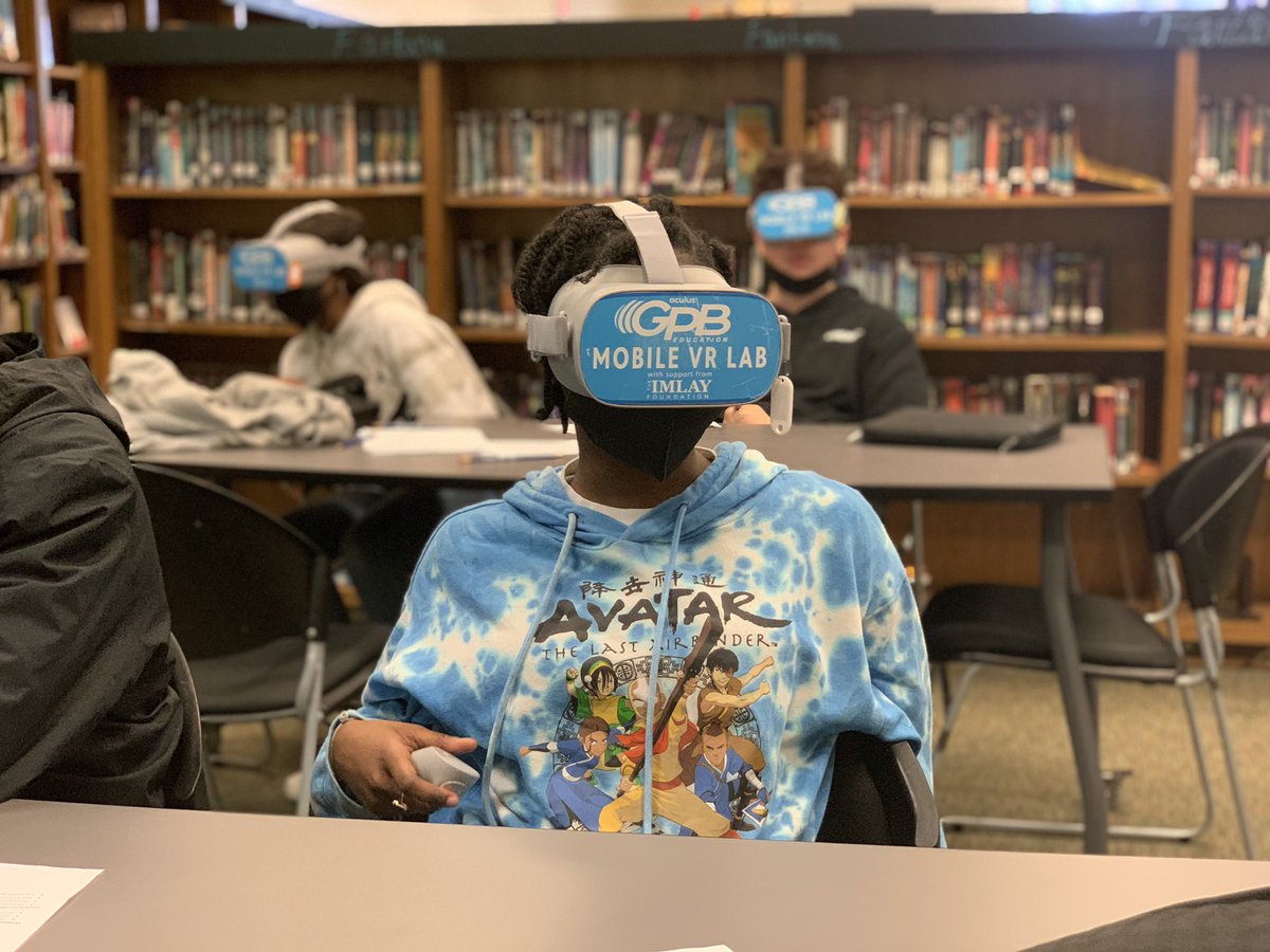 GPBeeBozz's tweet photo. Day 2 in the @SMMediaCenter at Stockbridge MS sharing the @GPBEducation #CivilRightsMovement virtual learning journey with #GAStudies students. #GPBatSMS @SMS_HCS #VRinEdu https://t.co/oBRWFr4Mo0