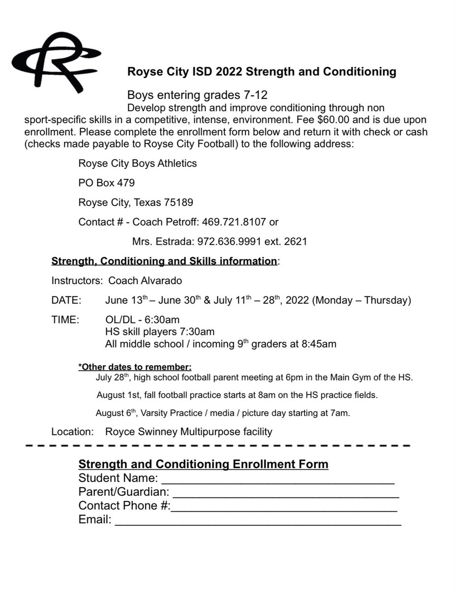 Royse City ISD Athletics tweet media