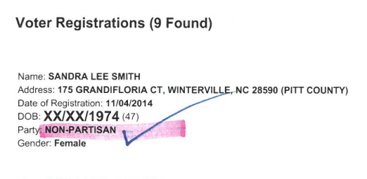 SandySmith4NC's tweet photo. RINO @SandySmithNC only recently registered as a Republican. She registered as unaffiliated as recently as 2014 and I've heard she used to be a democrat in another state. #ncpol #NC01 #RINO https://t.co/f38YZXTJye