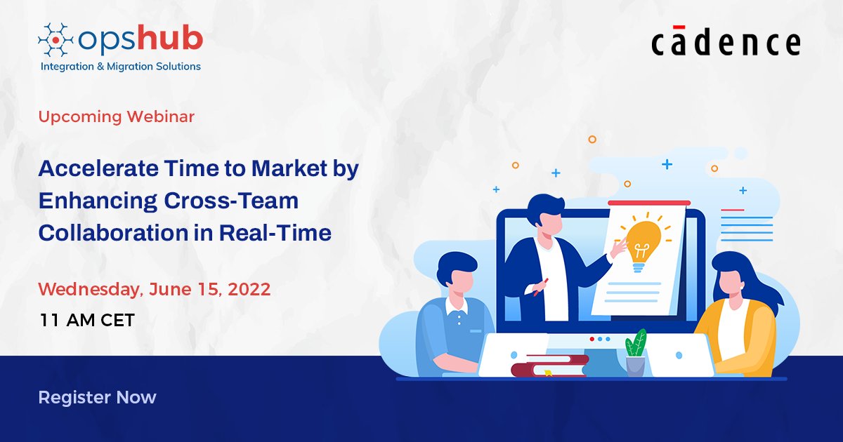 opshub's tweet photo. Register for our upcoming #webinar where experts from Cadence Design Systems and OpsHub discuss how integrating vManager with other ALM tools facilitates #collaboration, ensuring accelerated time to market and greater #business value: https://t.co/yPBQwKvYWG https://t.co/1IwEgv7Nkn