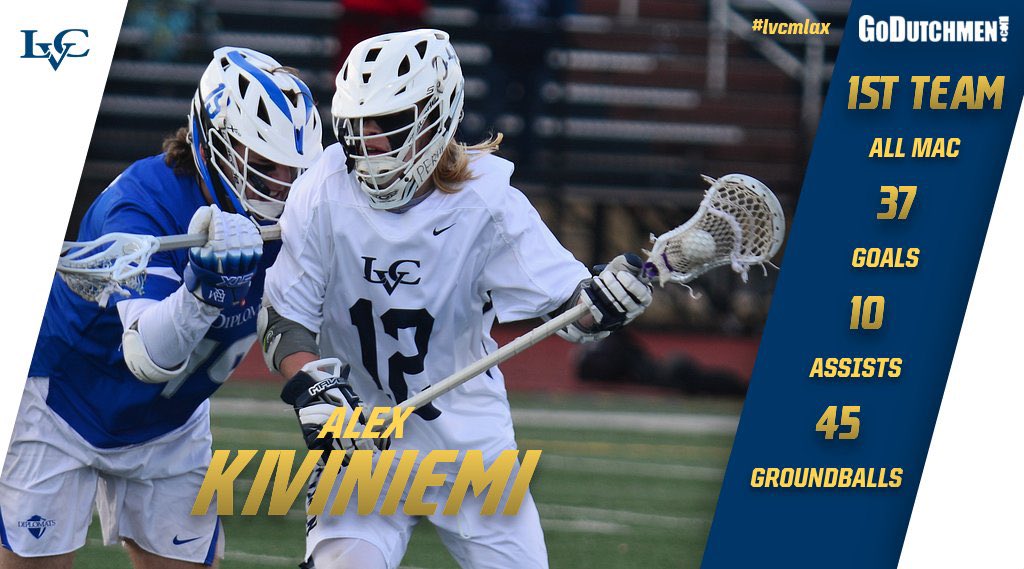 LVCMLax's tweet photo. Congratulations to Junior Captain, Alex Kiviniemi 🇫🇮, on being selected as a 1st Team All MAC midfielder! #lvcmlax #GoDutchmen https://t.co/TRReQCImm6