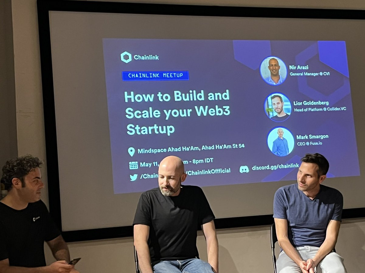 Fuse_network's tweet photo. CEO @smargon speaking on “How to build and scale your #Web3 startup” with experts from @chainlink &amp; @ColliderVC. 

Insight: start by looking for product-market fit through experimentation 👨‍💻 https://t.co/m5VAZTDuc1