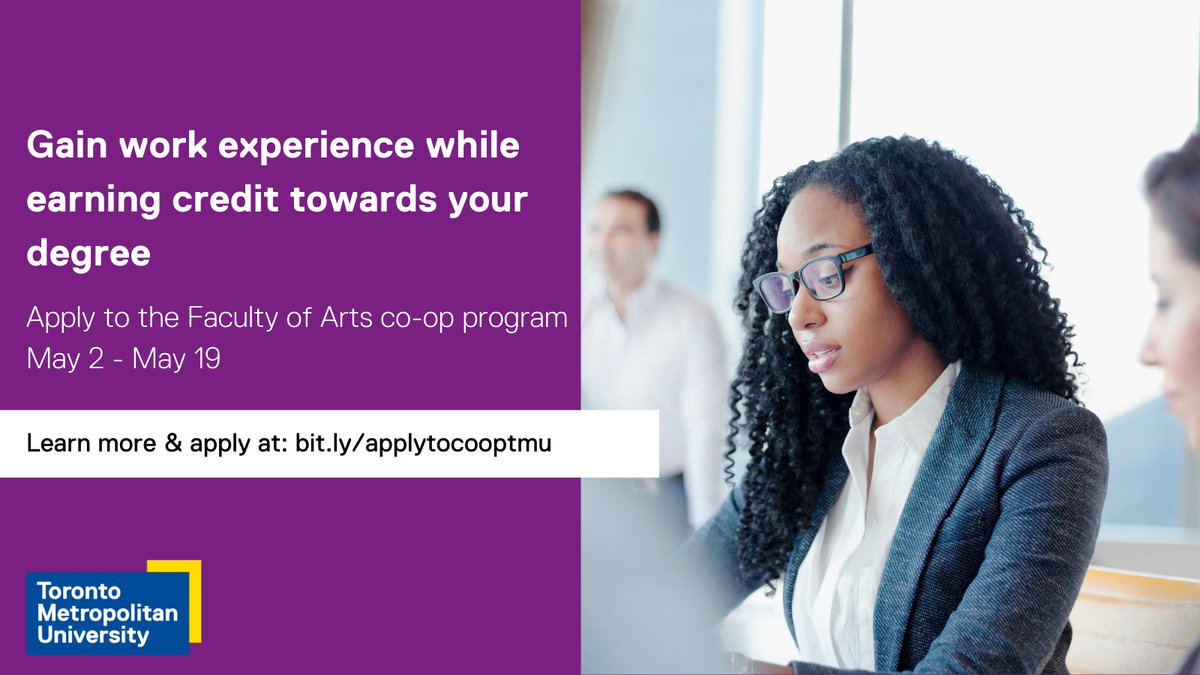 PamSugiman's tweet photo. Co-ops in the Faculty of Arts are extremely valuable as they directly prepare students for the world of work, after university. Don’t miss out on this exceptional opportunity to position yourself to be effective in your career. Apply by May 19.

https://t.co/gfUki40oxN https://t.co/86afcG22fs