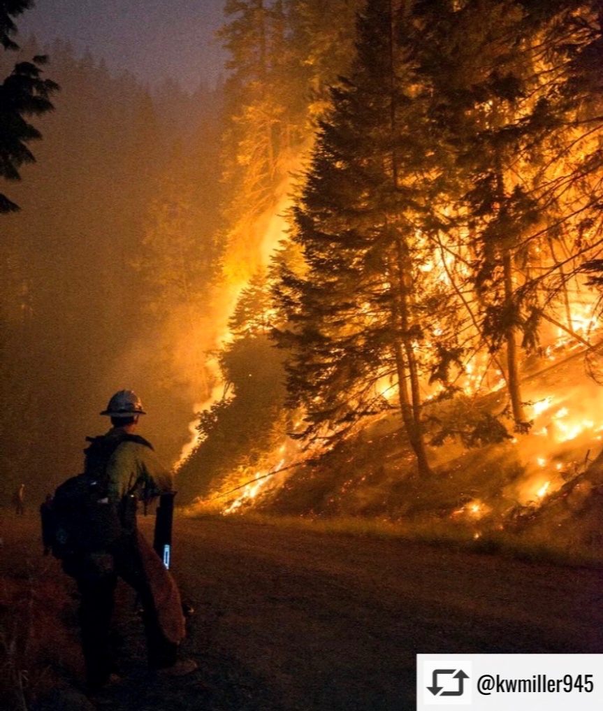 Bullard1898's tweet photo. This week's #WildlandWednesday image of the Woodrat Fire in Idaho back in 2015 is brought to you by Kyle Miller Fire Photography! 🔥 #WoodratFire #WildlandFirefighter #WildlandFire #WildFire #FireHelmet #PPE https://t.co/dcGjktz22V