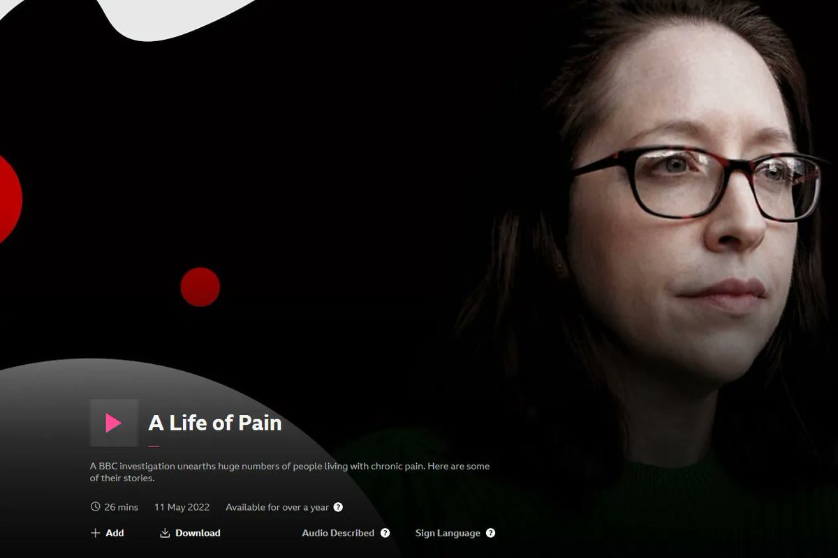 BritishPainSoc's tweet photo. Published today 'A life in Pain' on BBC iplayer. This video shares some of their stories. https://t.co/hfaKXnqtcP #chronicpain @BBCNews https://t.co/XcCQlnGypG