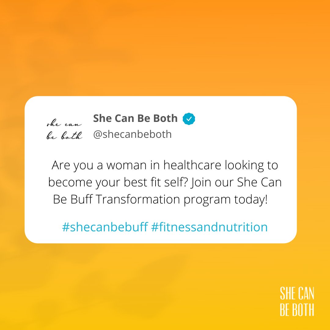 Are you a woman in healthcare looking to become your best fit self? Join our She Can Be Buff Transformation program! Link in bio ✨