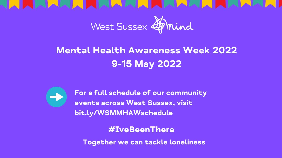 WestSussexMind's tweet photo. Drop in tomorrow for a tea and a chat and take part in fun activities for adults and children 🎭
➡️ See https://t.co/pxytIOS2p5 for our full rundown of events for Mental Health Awareness Week 2022.
#IveBeenThere
#mentalhealthawarenessweek
#Fishersgate
#WestSussex https://t.co/PzJWBFZcZx