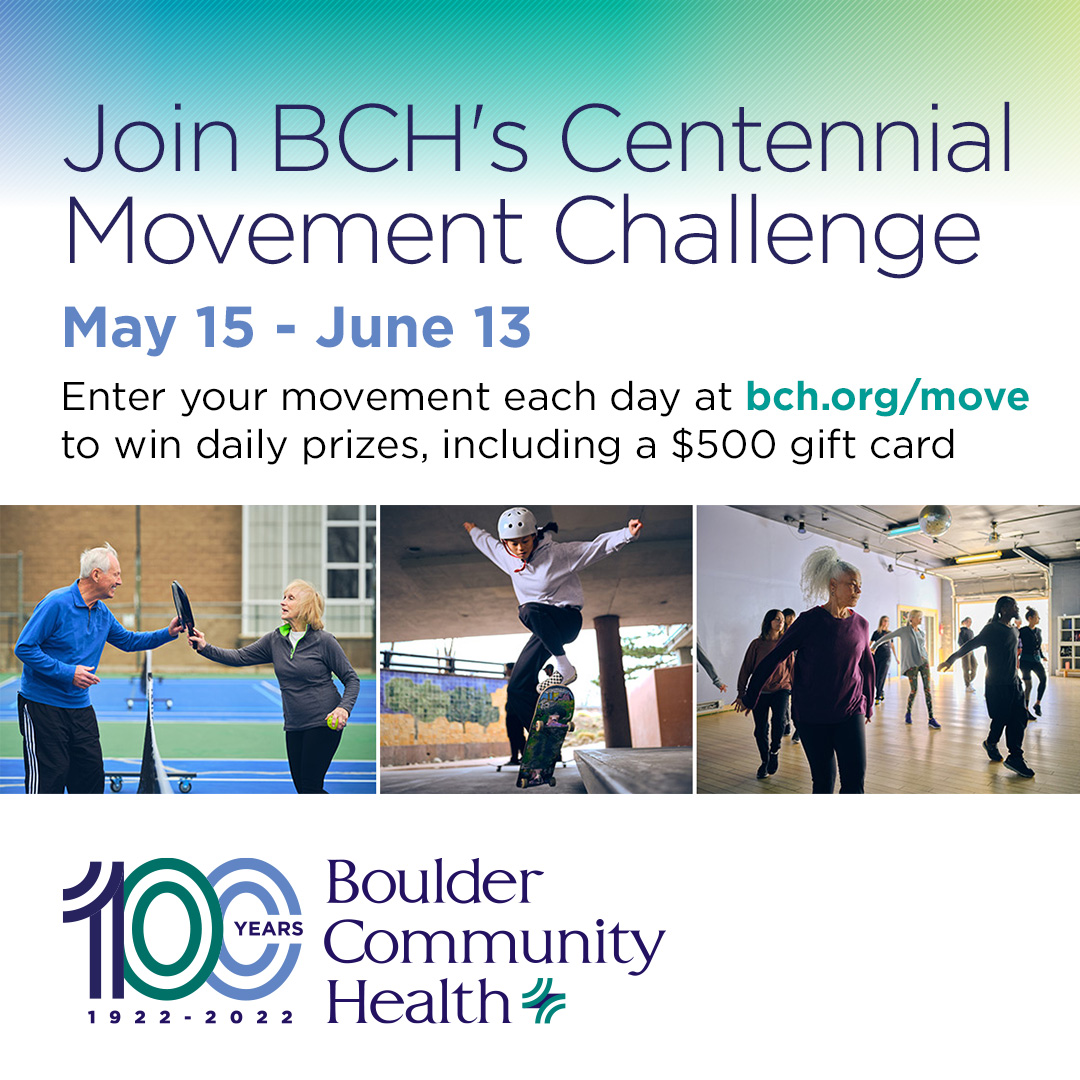 boulderparksrec's tweet photo. We are partnering with @BoulderCHealth for their first-ever #BCHMovementChallenge, encouraging our community to MOVE each day from 5/15 - 6/13 with DAILY prizes + a chance to win $500 to @downtownboulder! https://t.co/GwBCfhwwEb https://t.co/XRehUGF0Pt
