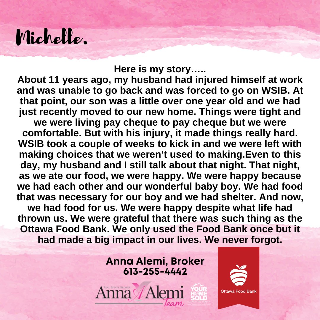annaalemidotcom's tweet photo. We are on a mission to raise $10,000 for The Ottawa Food Bank, supporting over 44,000 people in our community that need it most. @ottawafoodbank
If you like our content Follow | Like | Share | Comment
@annaalemidotcom
#charity #charities #worthycause #TOFB #theottawafoodbank https://t.co/ZoLzWUAUlo