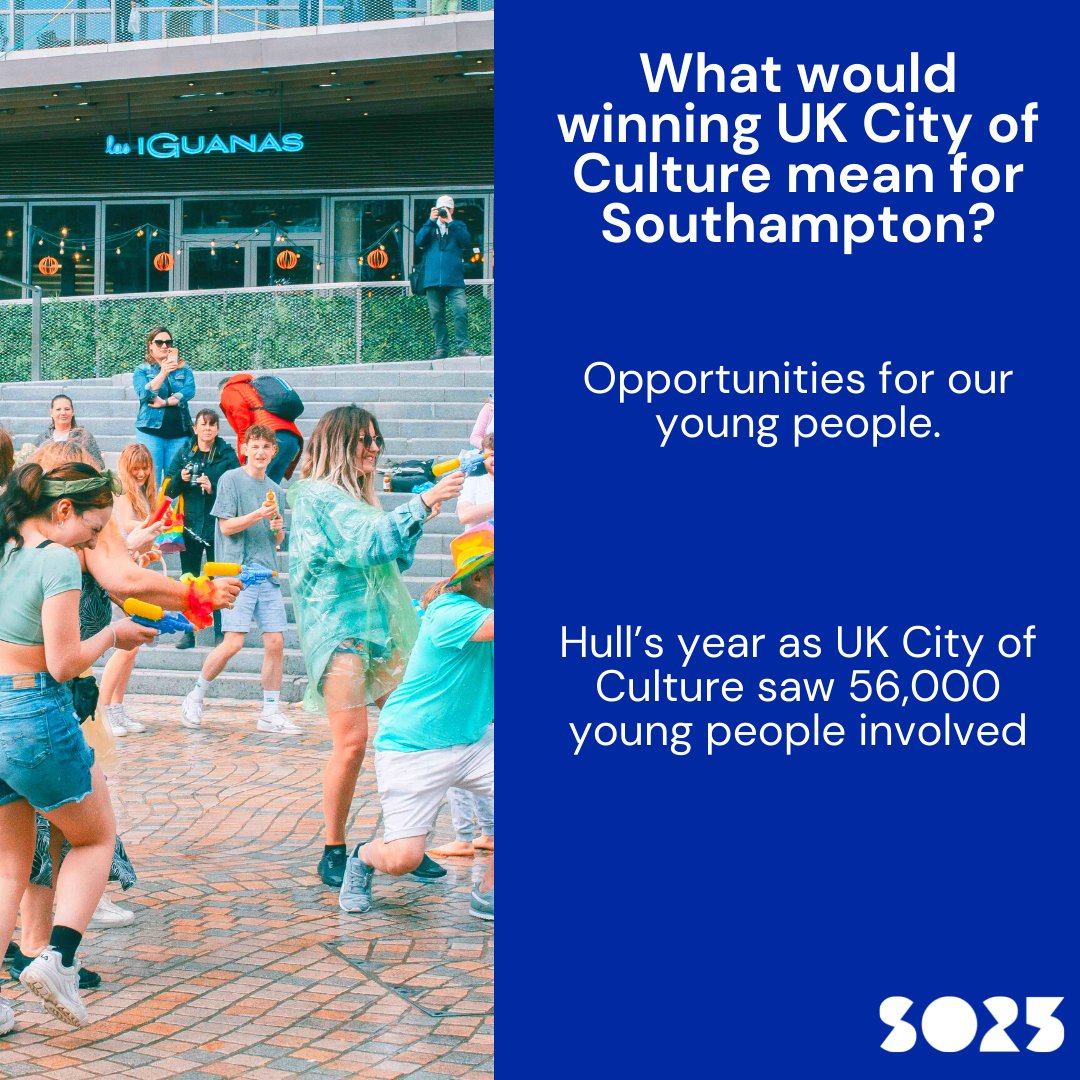 SotonForward's tweet photo. Southampton is a young city. Nearly 20% of Southampton’s population is aged between 15 and 24 years, and 4,000 Sotonians will reach the age of 18 in 2025.
A successful bid will empower them with the best cultural and economic opportunities possible!

#CityofCulture2025 #MakeItSO https://t.co/LNlNwD0ZS3