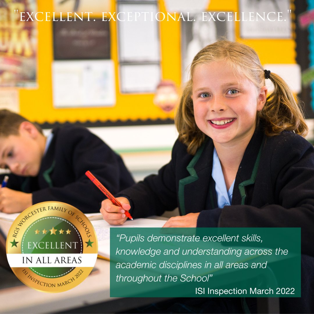RGSTheGrange's tweet photo. ISI Excellent, March 2022 
Key Findings: Part 2 of 9: 

“Pupils demonstrate excellent skills, knowledge and understanding across the academic disciplines in all areas and throughout the School”. 

To book onto our upcoming Open Morning:
https://t.co/C7Ya9Pmukv https://t.co/bmHjA3U4G4