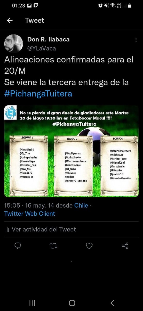 PichangaTW's tweet photo. Una de las primeras convocatorias, cuanta gente cuántas birras 👌🏻🍻 https://t.co/KfyQq4P4J0