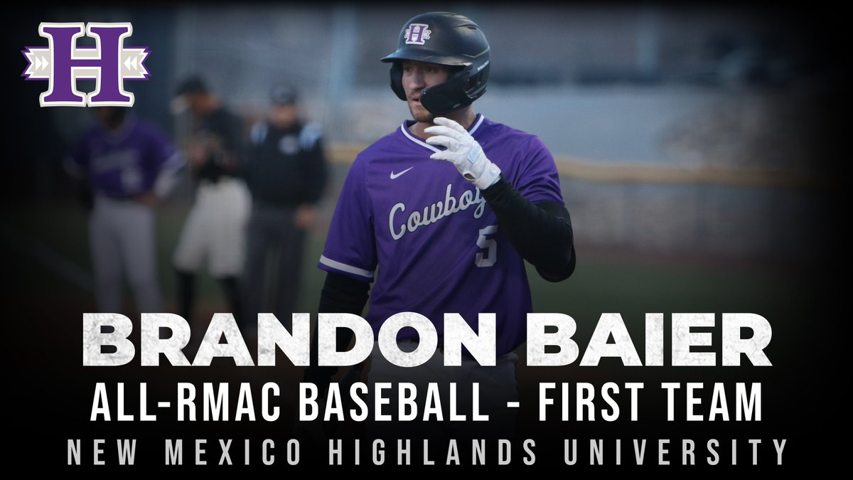 NMHU_Athletics's tweet photo. BSB | Congrats to NMHU junior second baseman Brandon Baier for being named All-RMAC First Team!

Baier hit .359 with a 1.071 OPS, 15 doubles, nine home runs, 45 RBIand 41 runs this season. #LetsRide https://t.co/joX6TbgmIO