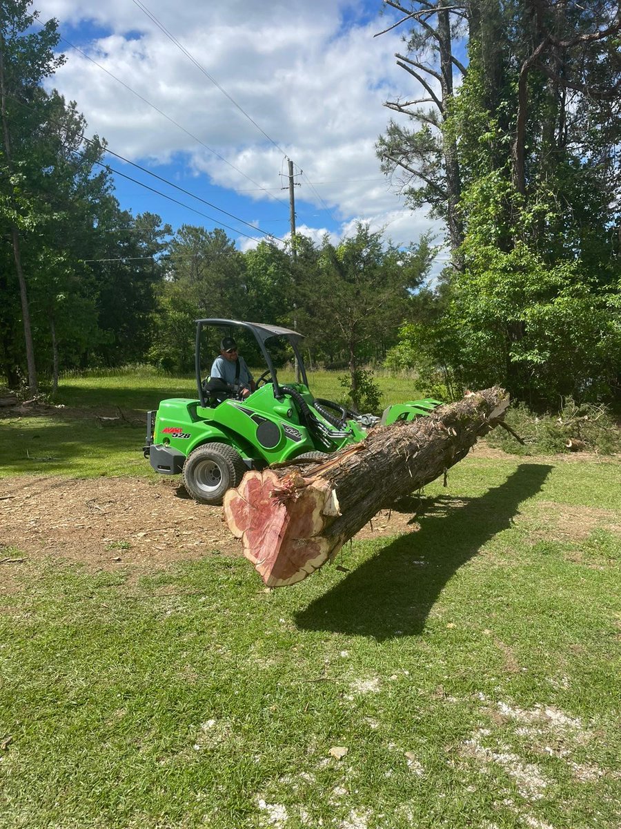 AvantUSA's tweet photo. Compact but mighty. We love seeing what our favorite little machines can do. Send us or comment below what you do with your Avant. We got this on from one of your very own Sales reps.
.
.
.
#trees #avant #fun #avanttecno #loaders #littlegreenmachine #rootgrapple #demoday https://t.co/LyVdgaBRGj