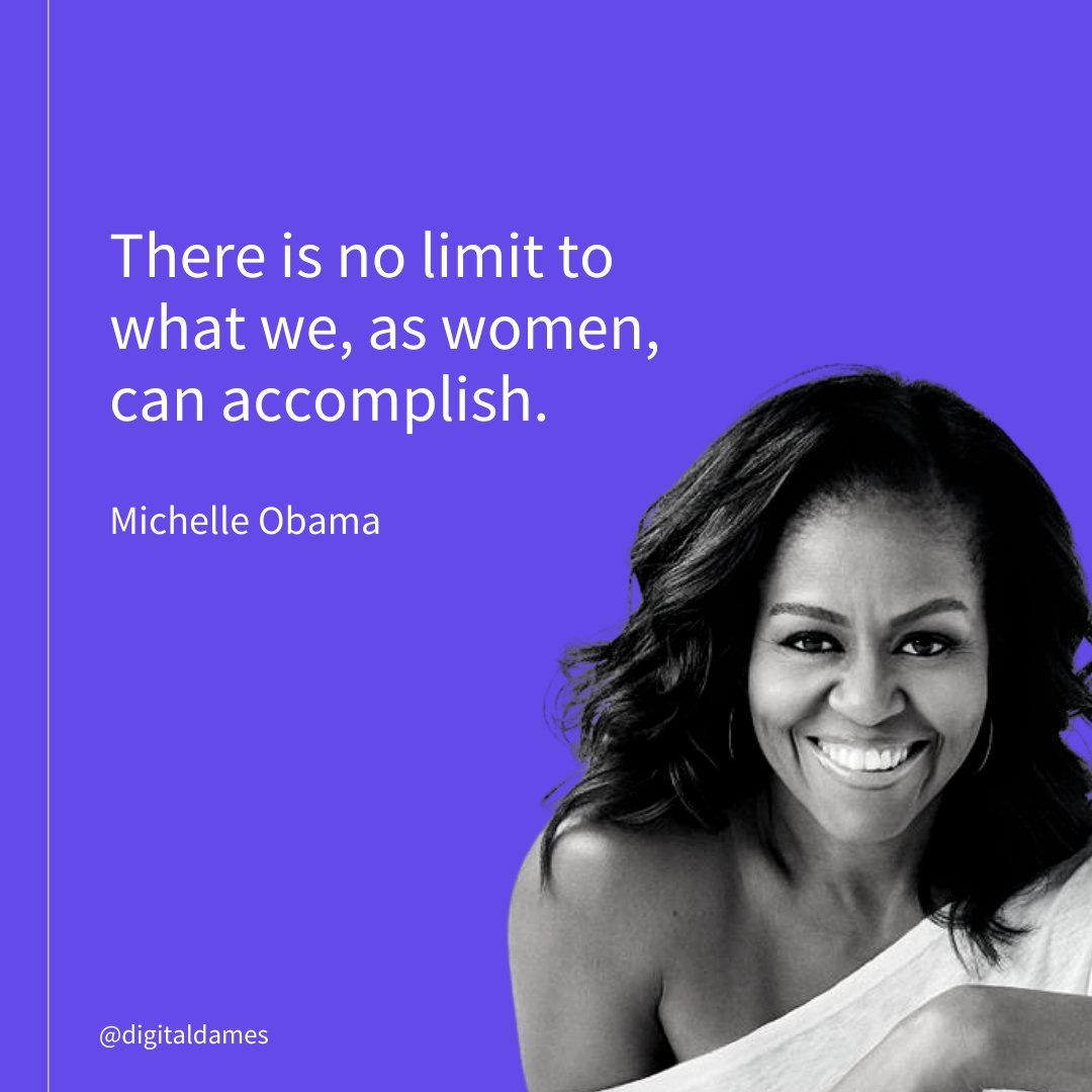 digitaldamechat's tweet photo. There's no limit to what women can accomplish - especially in tech. 

 #tech #women #michelleobama https://t.co/d1kUj6z04J