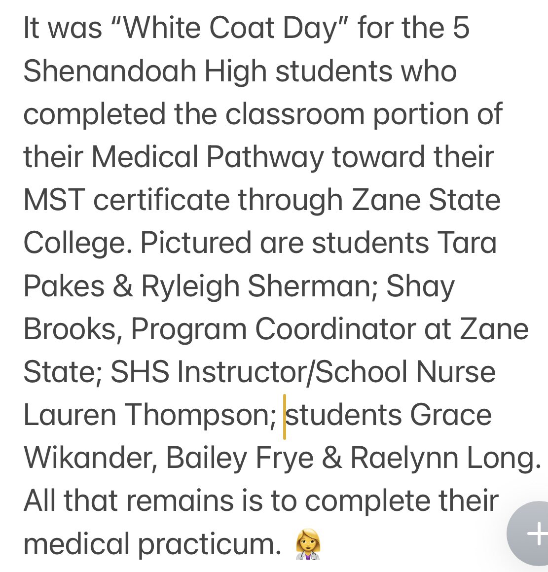 NobleLocal_SD's tweet photo. SHS students get their “White Coats”! https://t.co/1AthrZaM32