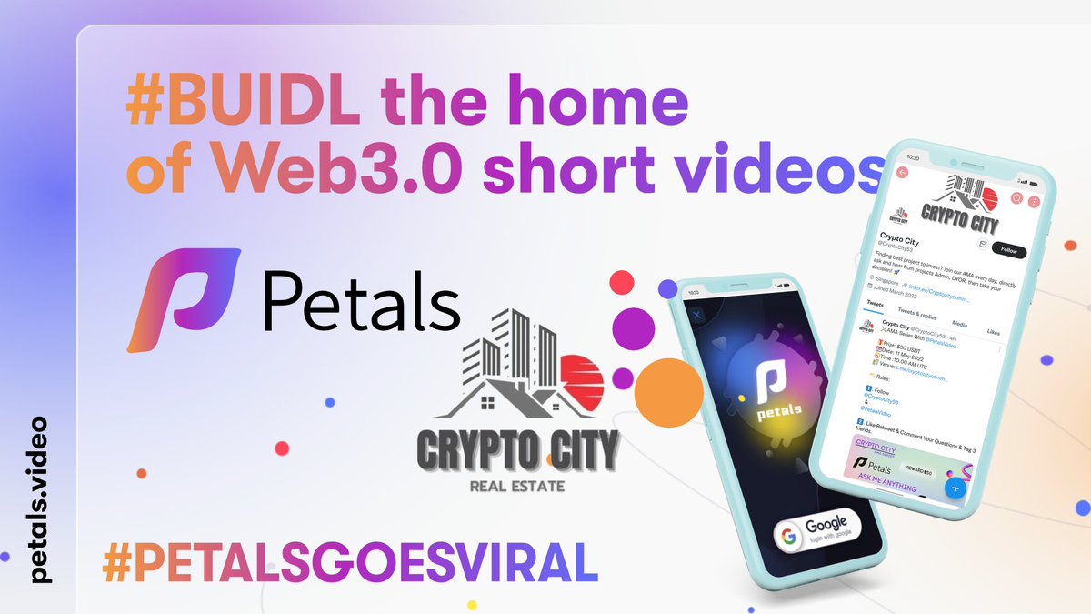 PetalsVideo (@petalsvideo) on Twitter photo 🎁 LET'S GO VIRAL #giveaway #PetalsVideo X #CryptoCity
#Petals is a Web 3.0 short video creation and social platform.
Join the movement to earn $10 rewards each for 15 participants.
1️⃣Follow <a href="/PetalsVideo/">PetalsVideo</a> & <a href="/CryptoCity53/">Crypto City</a>
2️⃣ Like, RT, tag 4 friends
3️⃣ Comment #PETALSGOESVIRAL 🎁 LET'S GO VIRAL #giveaway #PetalsVideo X #CryptoCity
#Petals is a Web 3.0 short video creation and social platform.
Join the movement to earn $10 rewards each for 15 participants.
1️⃣Follow <a href="/PetalsVideo/">PetalsVideo</a> & <a href="/CryptoCity53/">Crypto City</a>
2️⃣ Like, RT, tag 4 friends
3️⃣ Comment #PETALSGOESVIRAL