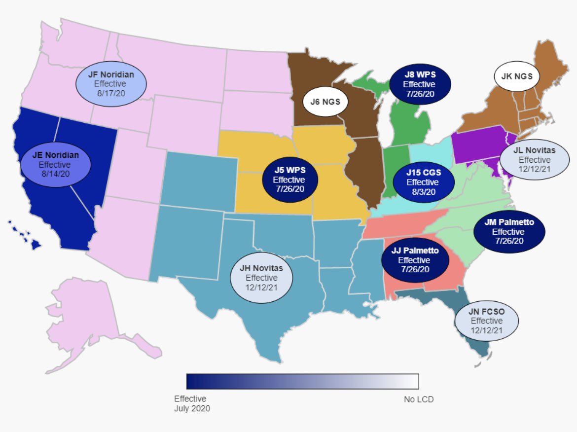 A quick look at regional coverage (approved LCDs) of PGx testing for Medicare beneficiaries #CPIC_PGRN2022