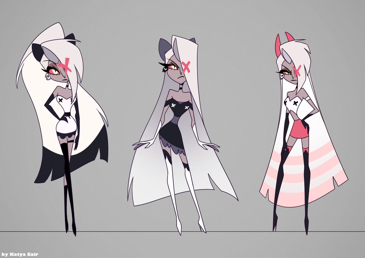 katya_sair's tweet photo. Thinking about what Vaggie would look like in a new design 👁️🫦❌ (my version)

#hazbinhotel #vaggie #fanart https://t.co/2vAa3LjVe0
