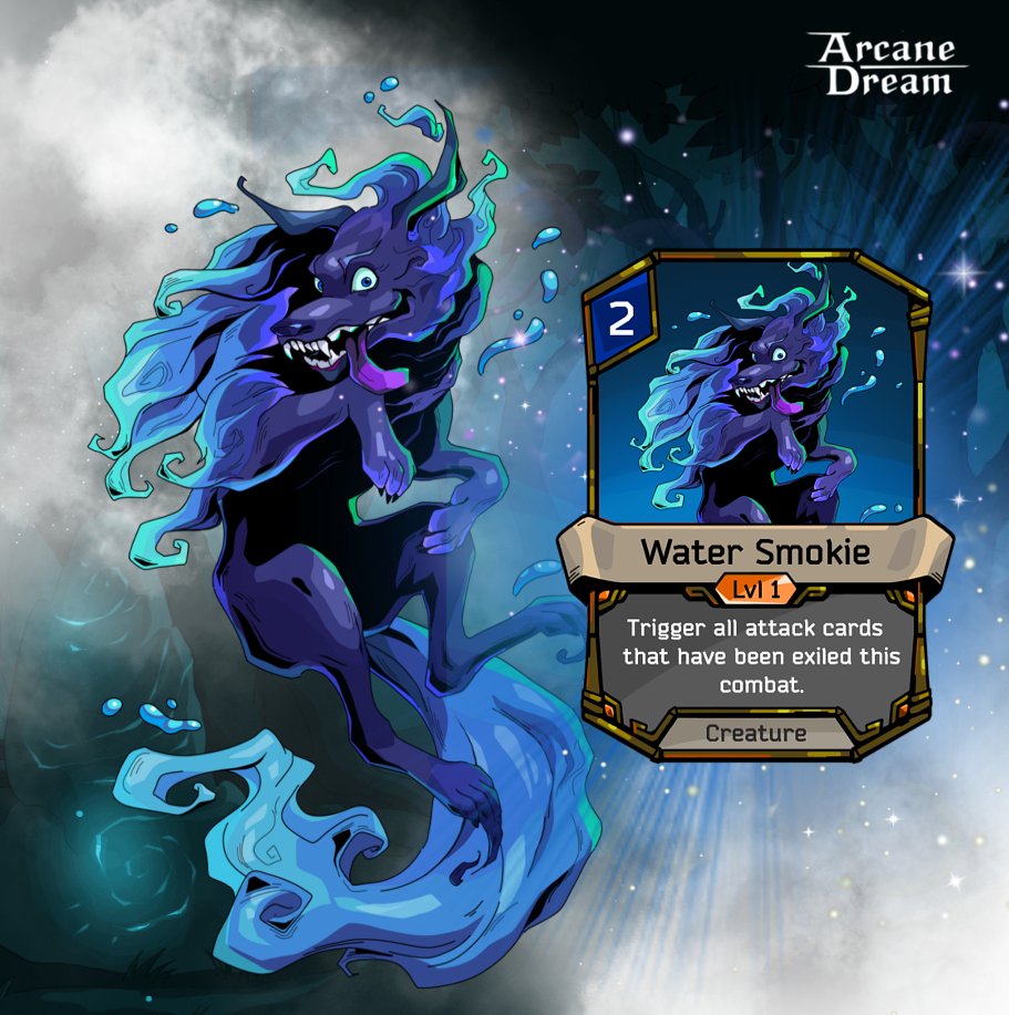 We continue to work on the creature card design!✨ 
It's Smokie!⚔️  

Be part of our team to enjoy the Next Amazing #P2E Game!❤️‍🔥

#NFTCommunity #NFTProject #PlayToEarn #FreeToPlay #gamedesign #GameFi #gamedev #NFTs