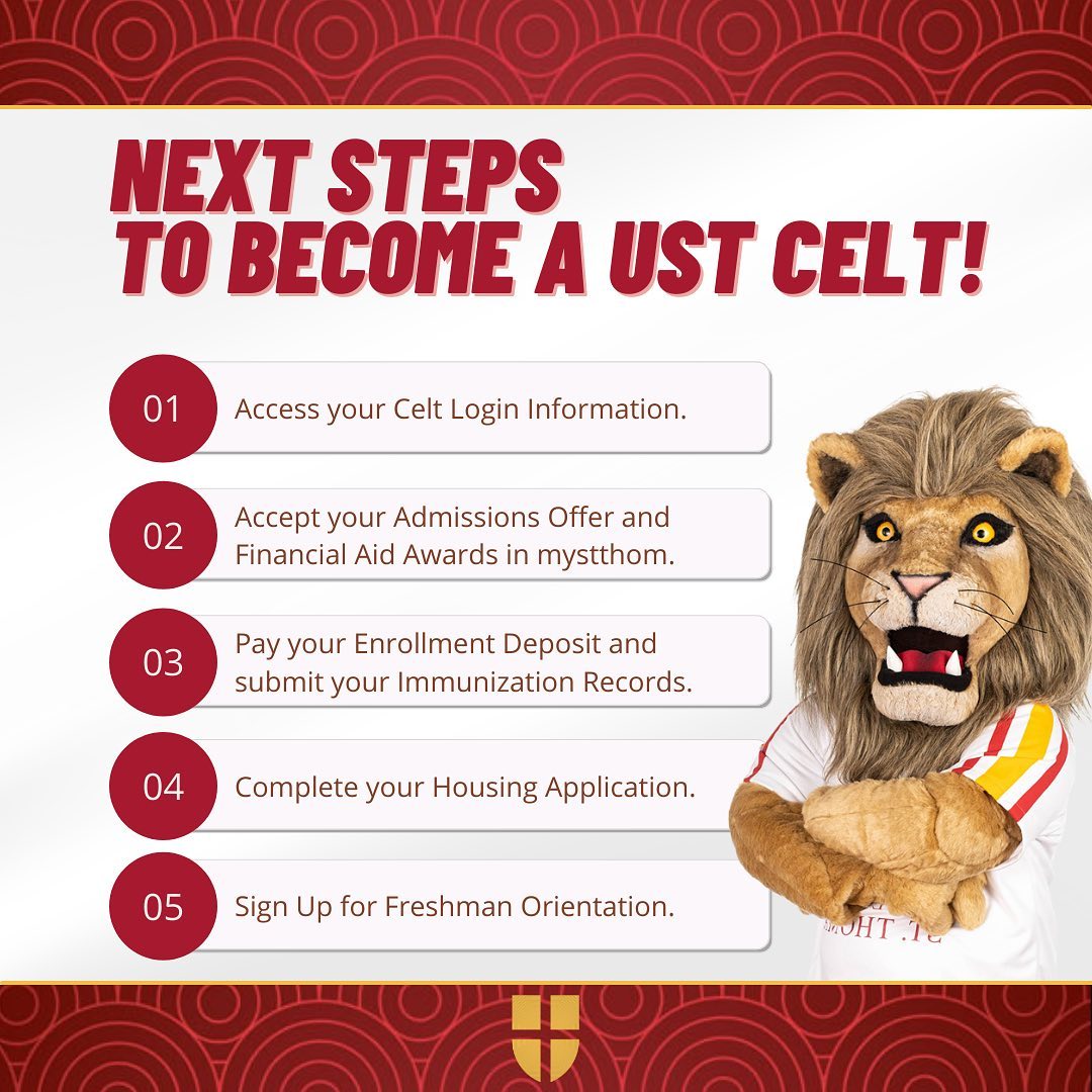 stthomashouston's tweet photo. Already admitted to UST for Summer or Fall 2022? Complete your next steps and join the #CeltCommunity! Go to https://t.co/DW1jlEvTcc.
#USTHouston #USTBold #USTCelts #HoUSTon #Freshman #Transfer #Transfer2UST https://t.co/rHm412jErx
