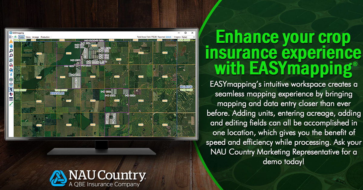 naucountry's tweet photo. Learn all about NAU Country’s EASYmapping system today! https://t.co/PAhiobhvcF #NAUCountry #CropInsurance #Farming #Farmers #Agriculture #QBENA #Acres #Mapping #EASYmapping #QBENorthAmerica #AgentPortal https://t.co/ptNdjCHLBL