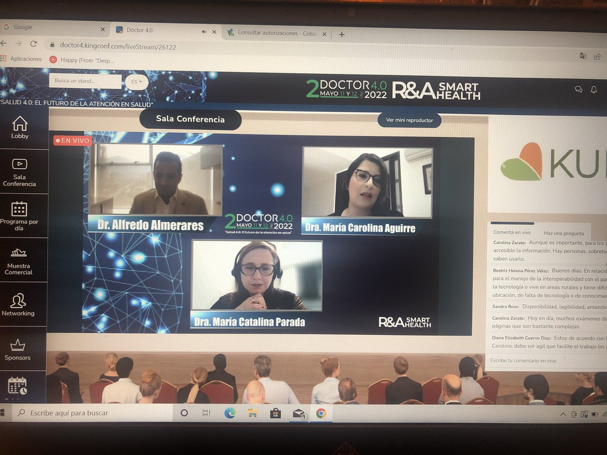 Carolina_tipo1's tweet photo. Muy interesante el evento Doctor 4.0 de @RozoAsociados , hablando de la importancia de la interoperabilidad pero sin olvidar que los pacientes debemos poder acceder a NUESTRA información #doctor4.0 https://t.co/YHCdVkYi9F