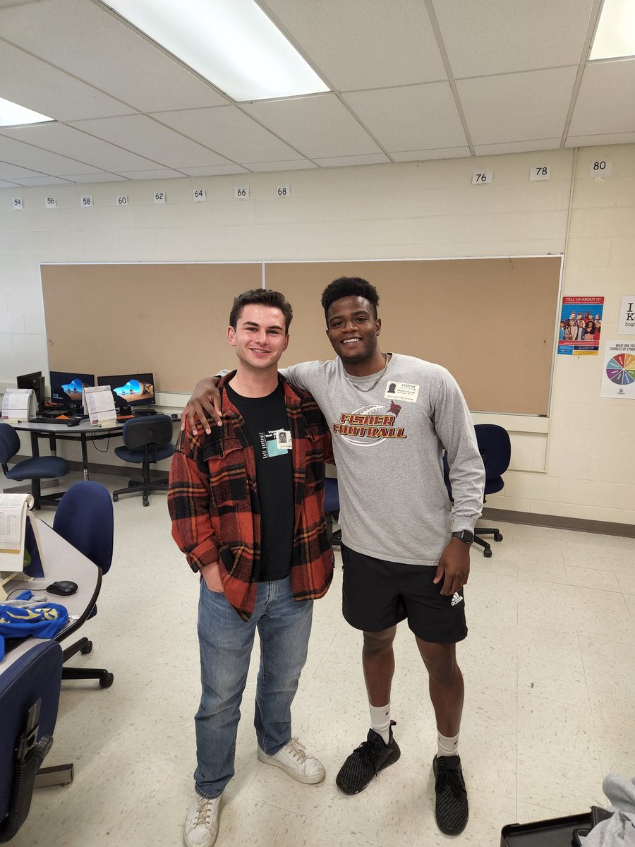 Surprise visit today all the way from Germany! Lauritz, a foreign exchange student and member of our 2016 team stopped by with former captain <a href="/malachi_duvall/">Malachi</a> who was just named captain for @SJFCFootball 2022 campaign! Forever #Warr1ors 💙💛⚔️