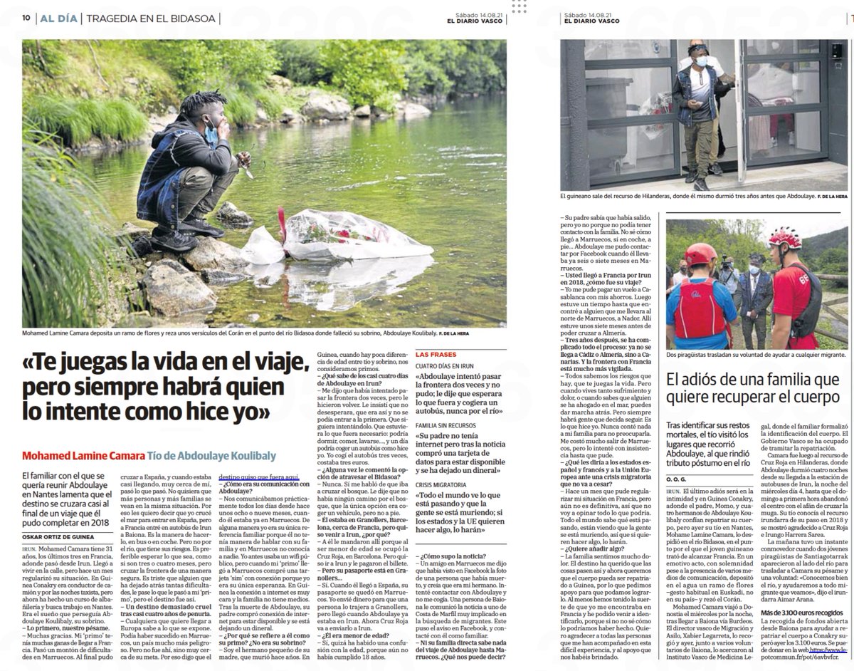 Finalista ha sido <a href="/diariovasco/">El Diario Vasco</a> por su cobertura de la muerte de un migrante en el Bidasoa.
