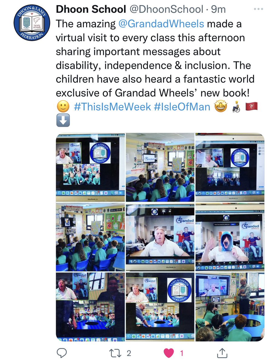 maximjkelly's tweet photo. An #inspirational day with @GrandadWheels working with around 3️⃣0️⃣0️⃣ children across @LaxeySchool & @DhoonSchool as part of our #ThisIsMeWeek 🤩 The children have had an absolute blast whilst learning and thinking about some important messages 👍 ⬇️
#FullyRecommended #IsleOfMan https://t.co/2sZ155ARHE
