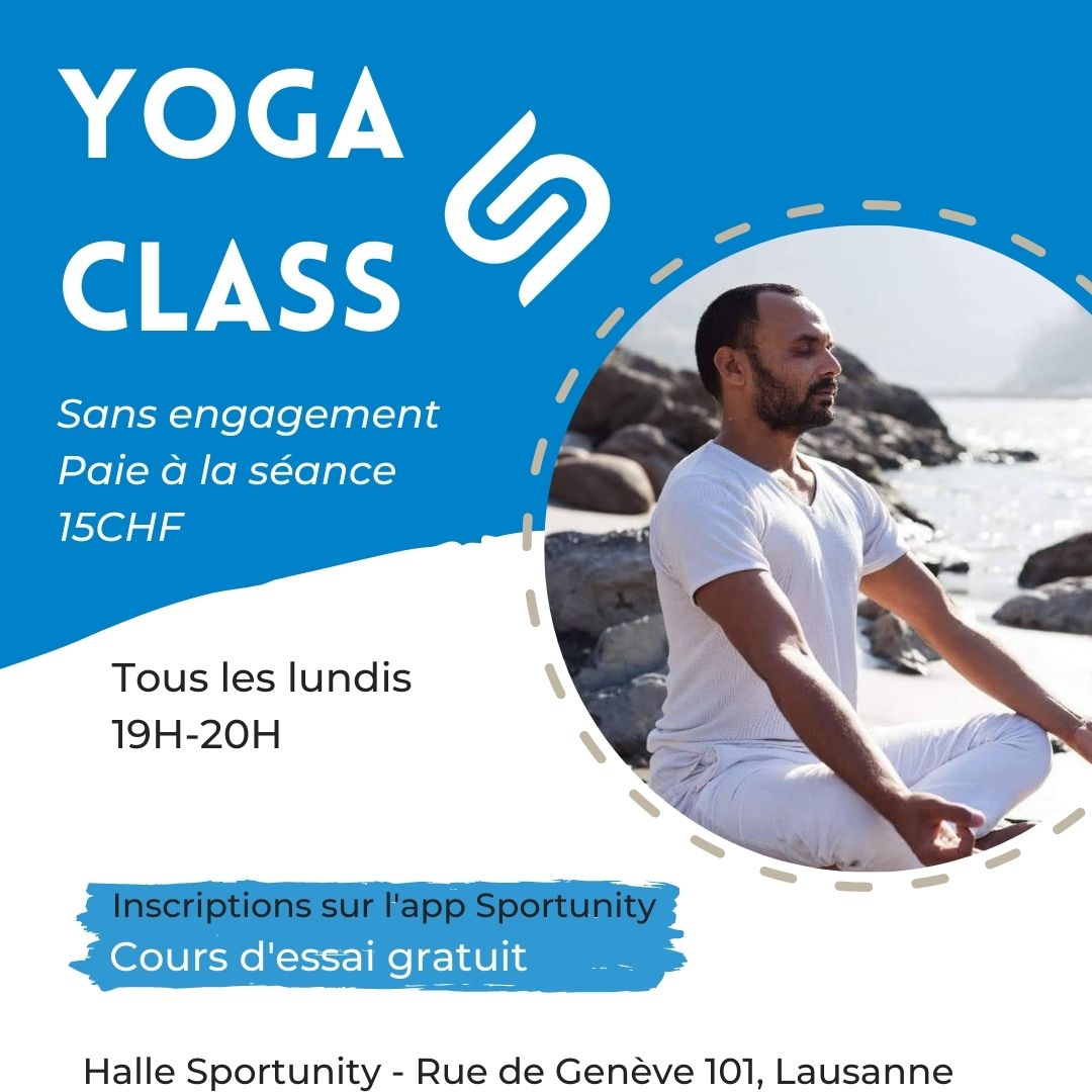 🧘‍♀️ Nouveaux cours à la Halle:
🙏Yoga, tous les lundis à 19H
✨Cours de lancement: Lundi 16 mai, Gratuit!
> Inscriptions sur l'app ! 
📍Halle Sportunity - Rue de Genève 101, Lausanne