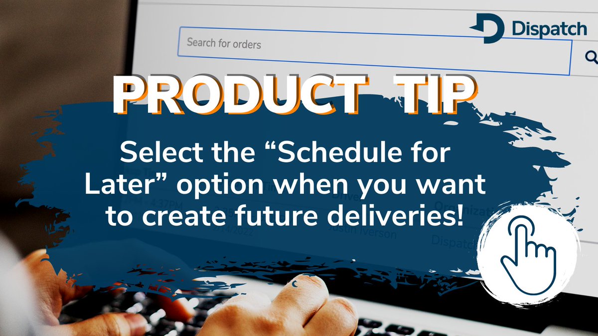 DispatchItInc's tweet photo. With Marketplace, you can ensure your deliveries are never late! Just select “Schedule for Later” in the Order Options section of the order form to schedule your future deliveries today! #DispatchIt #ProductTip https://t.co/5YCkjoMYeA