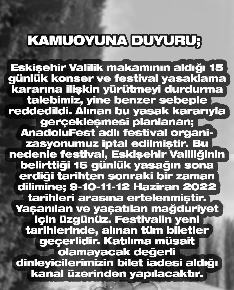 FestAnadolu's tweet photo. Kamuoyuna Duyuru;
      
#FestivalimeDokunma https://t.co/B5saSrI636