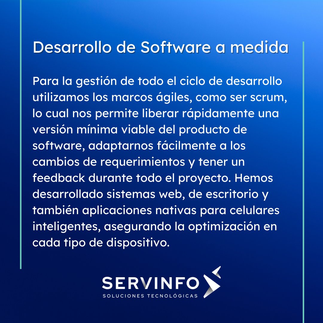 ServinfoUruguay's tweet photo. En varios proyectos hemos encontrado requerimientos de software con necesidad de realizar un desarrollo de software a medida. Un desafío que encaramos con responsabilidad y hemos obtenido los mejores resultados.

📲 2900 8192
🌐 https://t.co/98eAnM9UhY

#tecnologia #uruguay https://t.co/CaiTPF5Wi7
