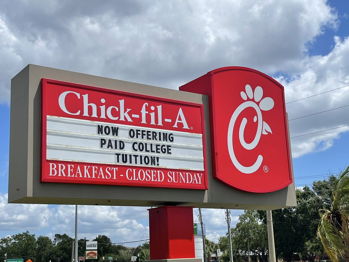 Stopped for lunch and also ordered a paid tuition… Guess we can cash in that 529 plan now!! #Yes <a href="/ChickfilA/">Chick-fil-A, Inc.</a>