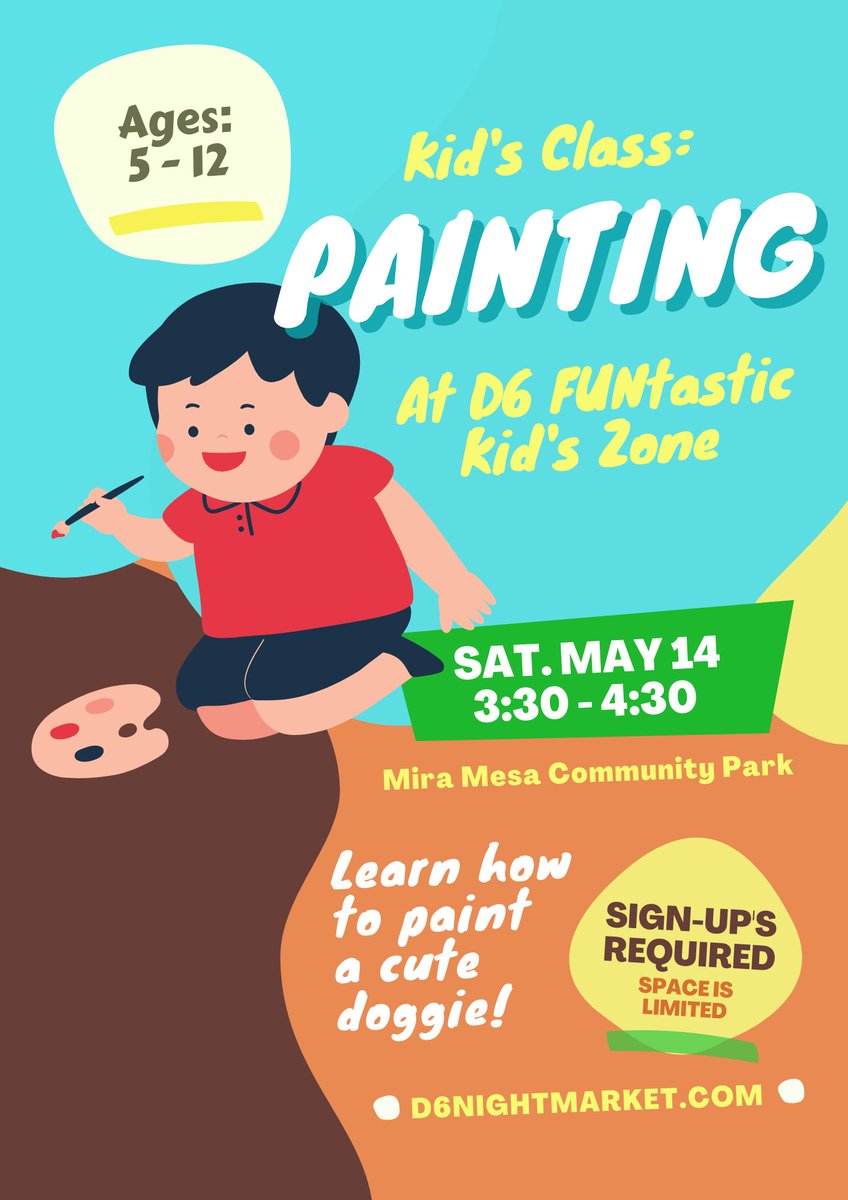Let's paint at FUNtastic Kids Zone - D6 Neighborhood Fair - May 14 - mailchi.mp/d6nightmarket/…