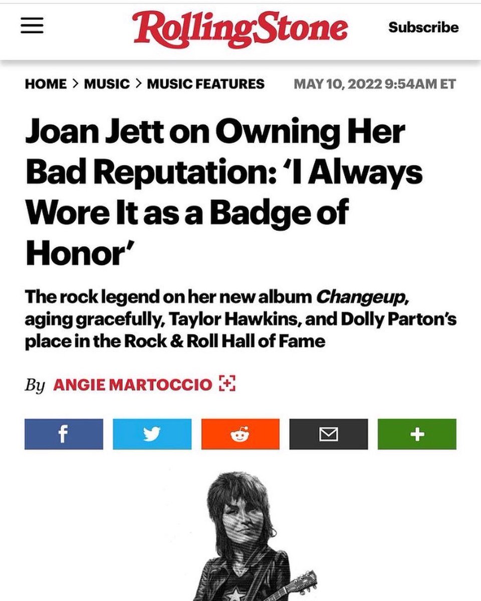 JknifeStiletto's tweet photo. Awesome article in @RollingStone with Joan Jett! Thanks for giving us a shoutout!! 🖤💥🖤 #blackheartrecords 

Link: https://t.co/g6wKGBegpo https://t.co/2TwI3tYYlg