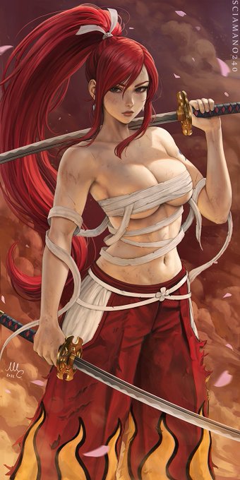 Erza Scarlet from Fairy Tail. I always wanted to draw her again. https://t.co/ViTyVbNLBf