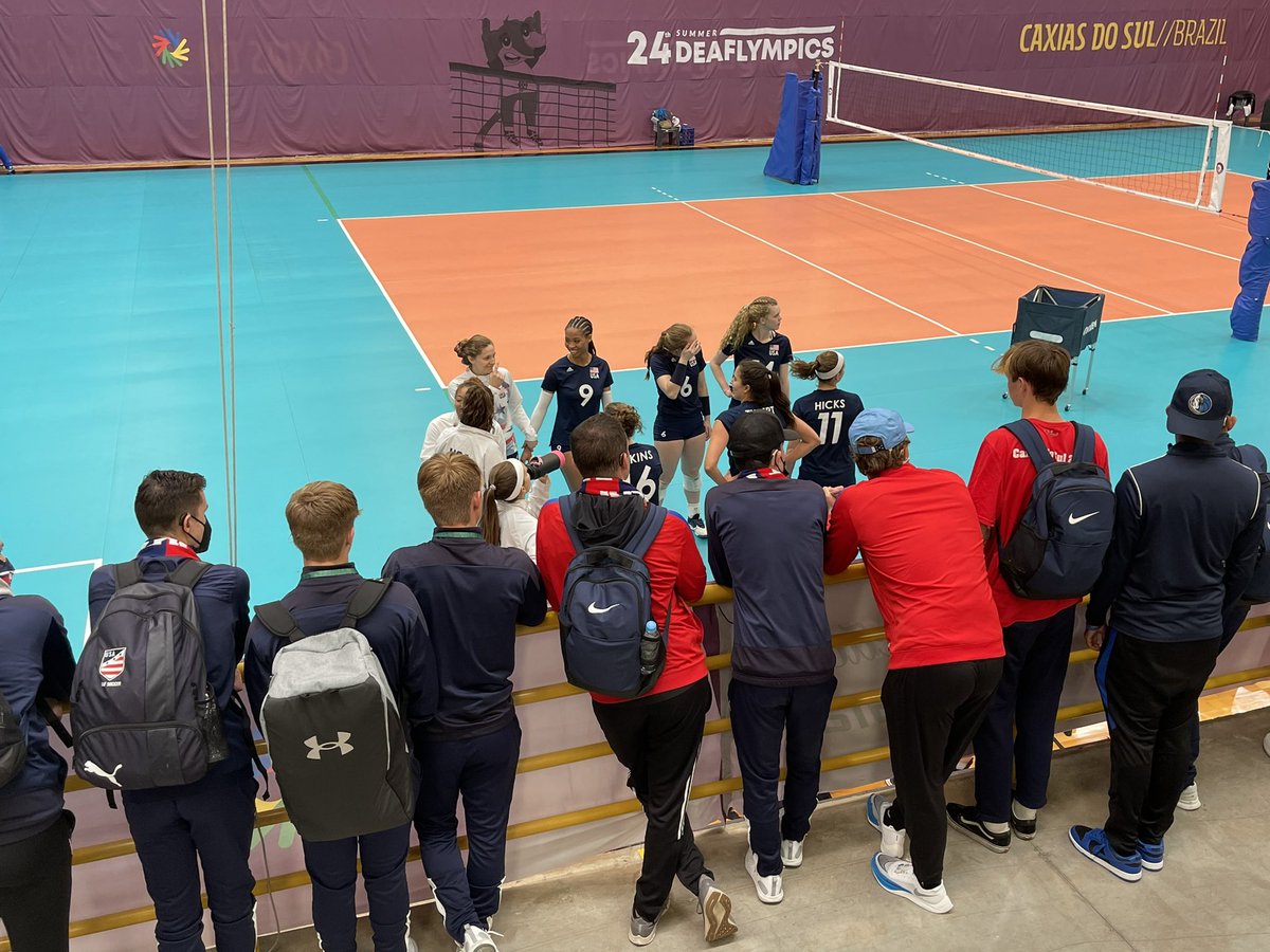 ussoccer_dmnt's tweet photo. Supporting our @USA_DeafVB Women in their match vs 🇲🇽. Let’s go USA!

#TeamUSA #Deaflympics #brazil2022 https://t.co/nC1Ayxh4J6