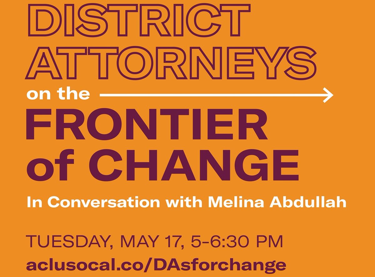 Hear progressive DAs <a href="/chesaboudin/">Chesa Boudin</a> @GeorgeGascon <a href="/DA_LarryKrasner/">DA Larry Krasner</a> in discussion with <a href="/DocMellyMel/">Melina Abdullah</a> along with <a href="/KimFoxx/">Kim Foxx</a> aclu.zoom.us/webinar/regist…