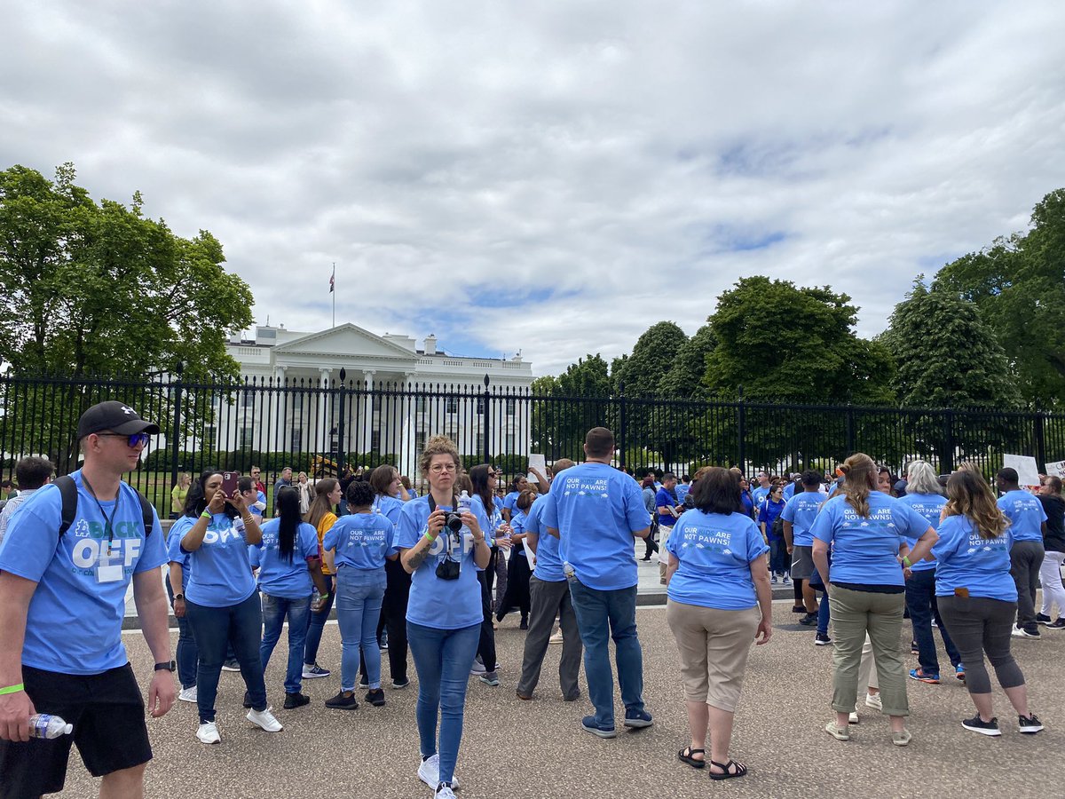charteralliance's tweet photo. Our sea of blue for charter schools at the White House! #BackOff https://t.co/3zxRQW0sKc
